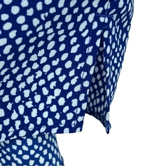 Chico’s blouse women's XL blue white polka dot button front tank sleeveless top - Picture 5 of 10